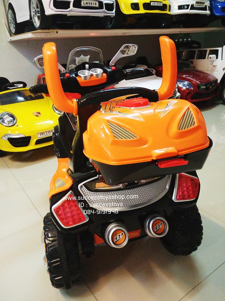 LE3167OR มอเตอร์ไซค์ 3ล้อมีรีโมท มีที่กันตก สีส้ม