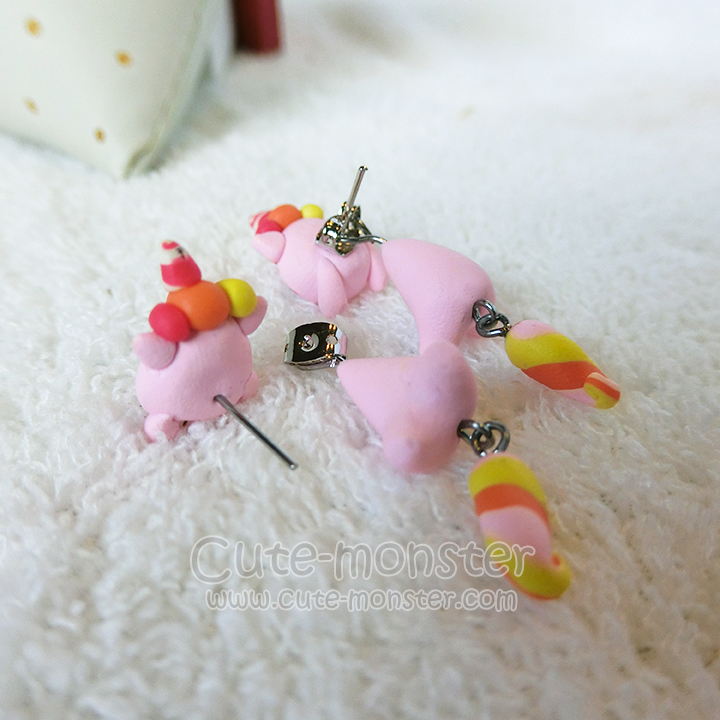 Pink Unicorn ต่างหู ม้ายูนิคอร์น สีชมพู
