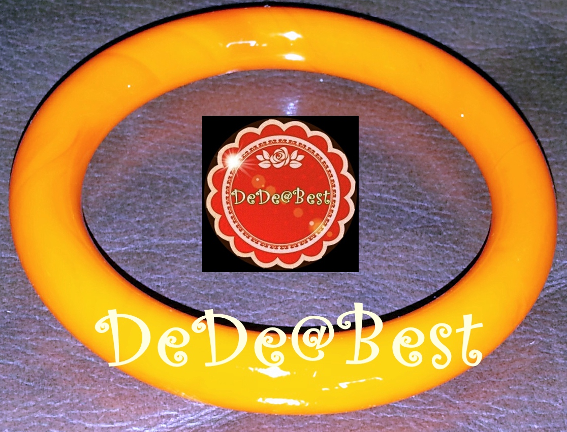 BR3:2nd hand Bracelets กำไลข้อมือหยกย้อมสีส้ม