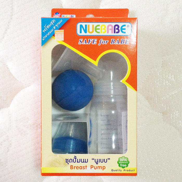 ที่ปั๊มนม เก็บลงขวด Nuebabe ปั๊มมือลูกยาง BPA-Free พร้อมจุกนมและฝา