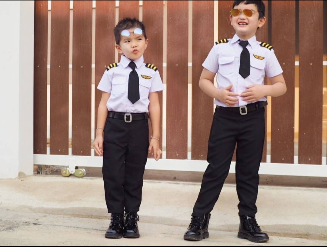 ชุดแฟนซีอาชีพในฝัน คุณหนูนักบินเด็กชาย Size S-L