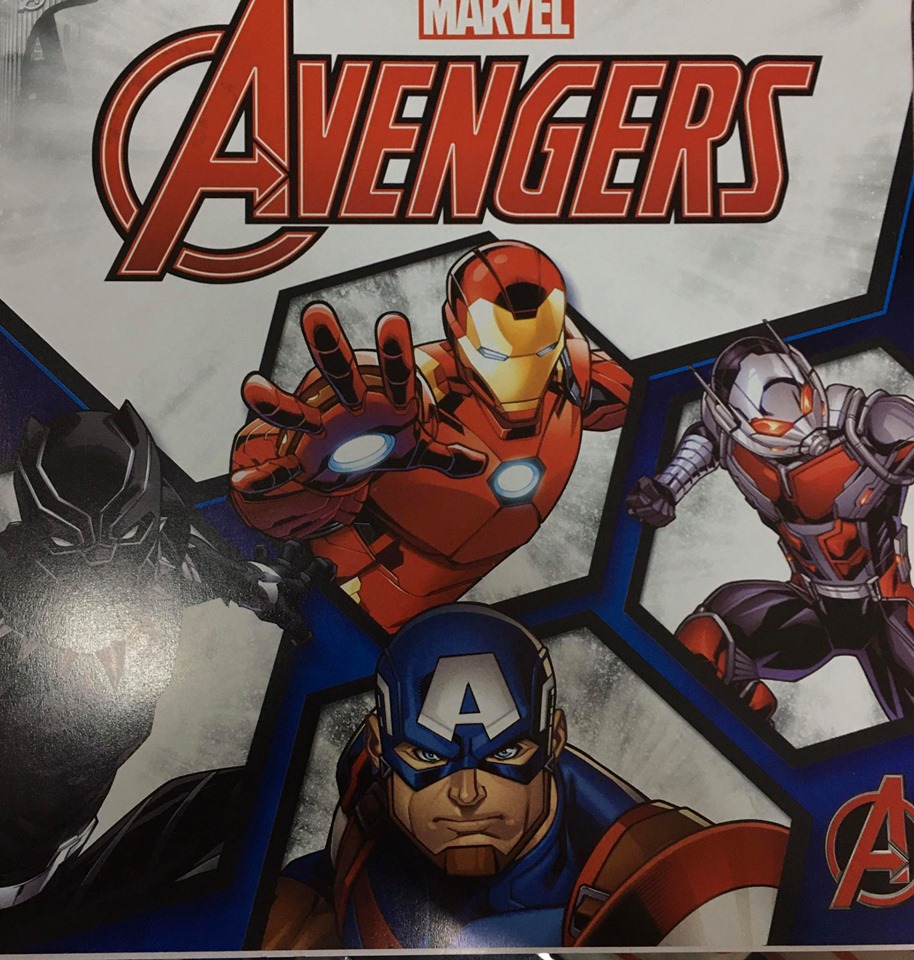 ถุงเท้านักเรียนคาร์สันลาย Super Hero สีขาวพื้นเทา(คละลาย)