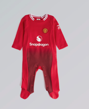 เสื้อเด็กแมนเชสเตอร์ ยูไนเต็ดสำหรับเด็กทารก 2024/25 Home Kit Sleepsuit ของแท้