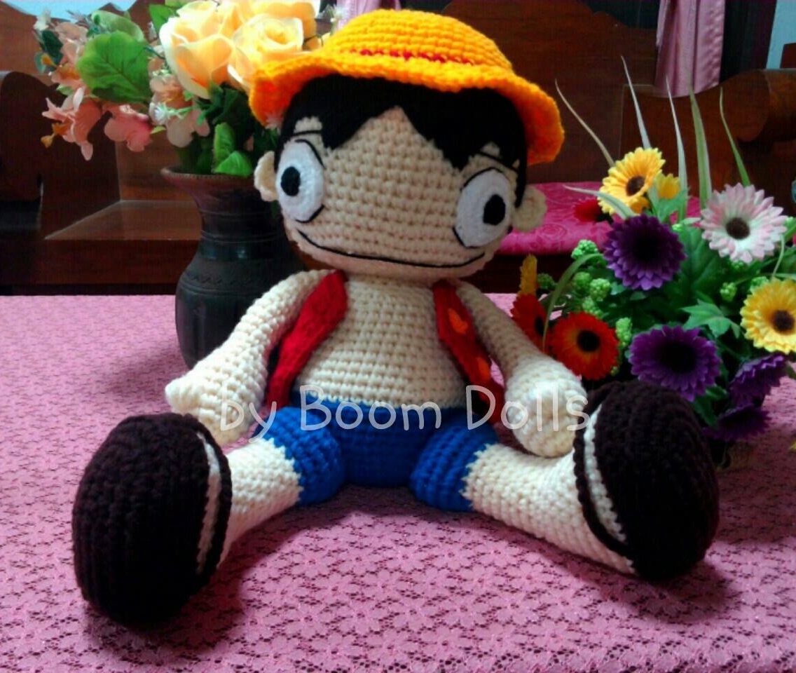 แพทเทิร์นตุ๊กตาถักลูฟี่ ขนาด 10 นิ้ว