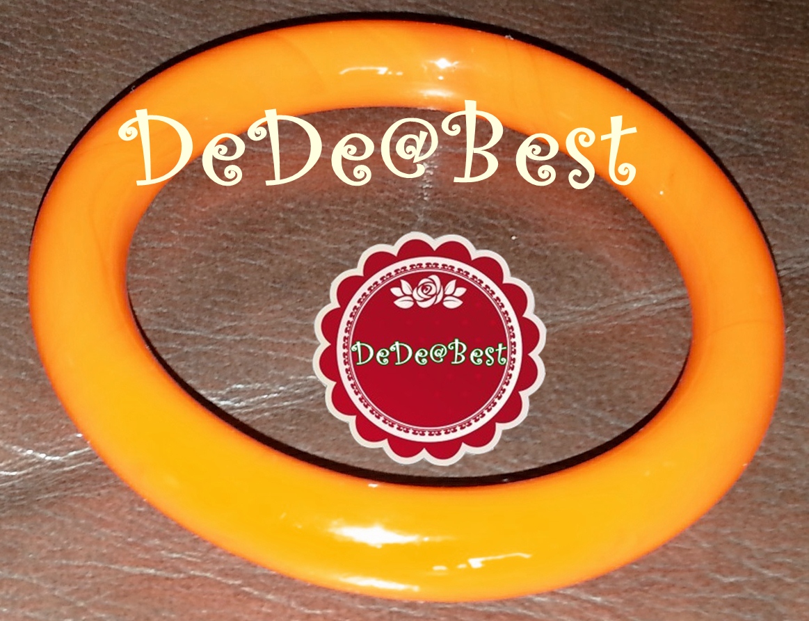 BR3:2nd hand Bracelets กำไลข้อมือหยกย้อมสีส้ม