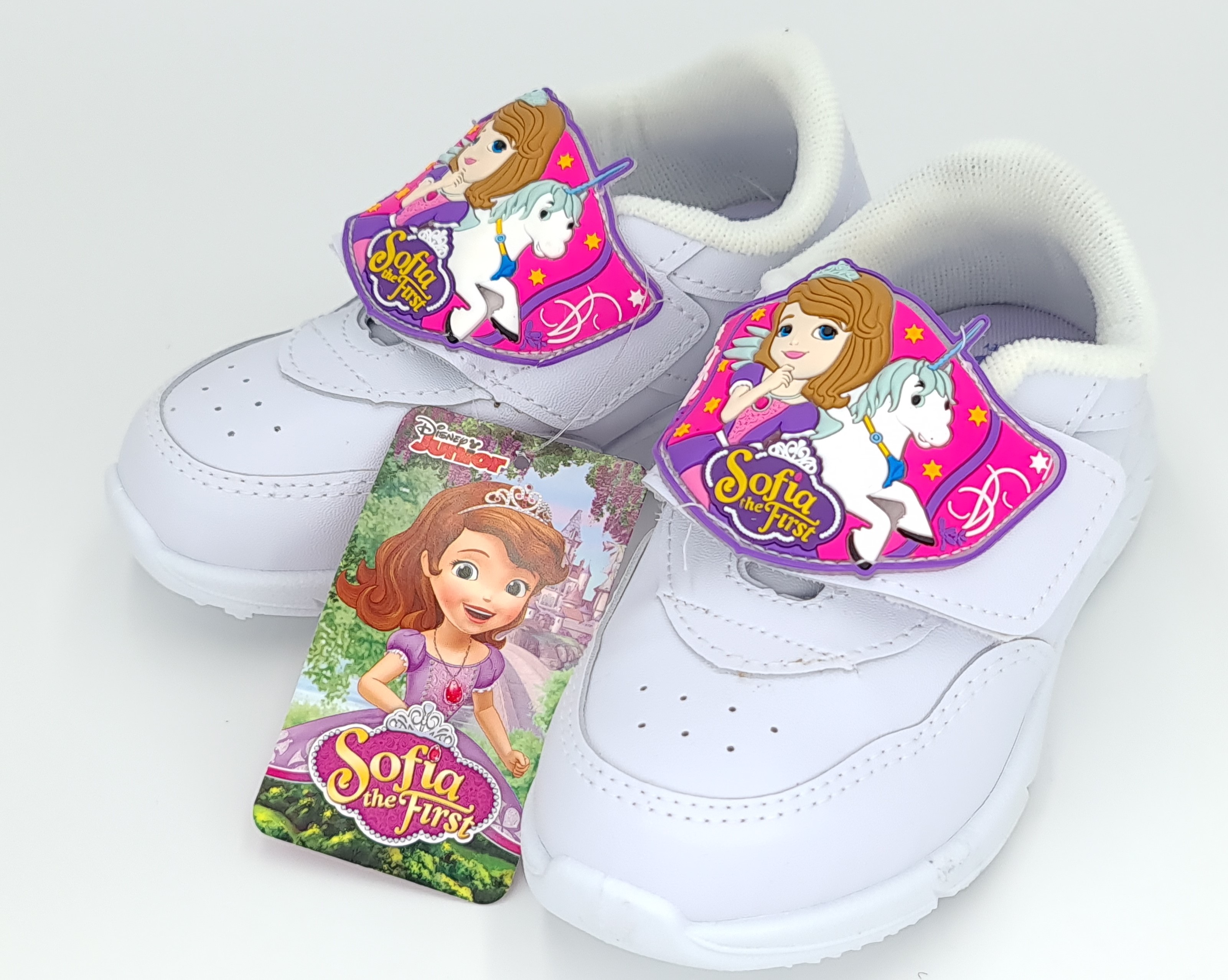 รองเท้าพละเด็กอนุบาล ลาย Sofia แบบเมจิกเทป