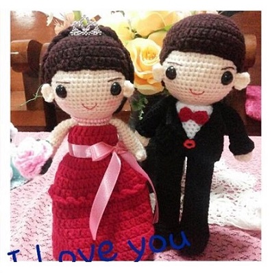 ตุ๊กตาถัก แต่งงาน ขนาด 9 นิ้ว
