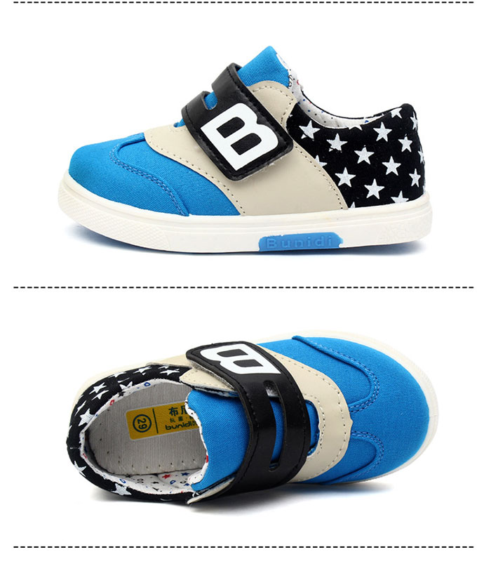 รองเท้าผ้าใบผ้าเด็ก รองเท้าผ้าใบเด็กผู้ชาย B.boy ดาวธงอเมริกา สีฟ้าเทาดำ Size 21-32