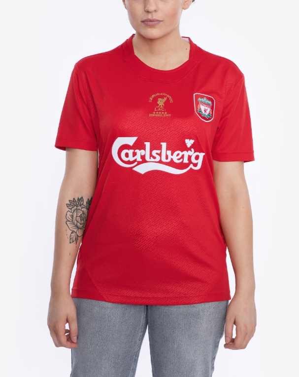 เสื้อลิเวอร์พูลย้อนยุค Retro 2005 Istanbul ติดชื่อ GERRARD 8 อาร์ม UCL 2005 ของแท้