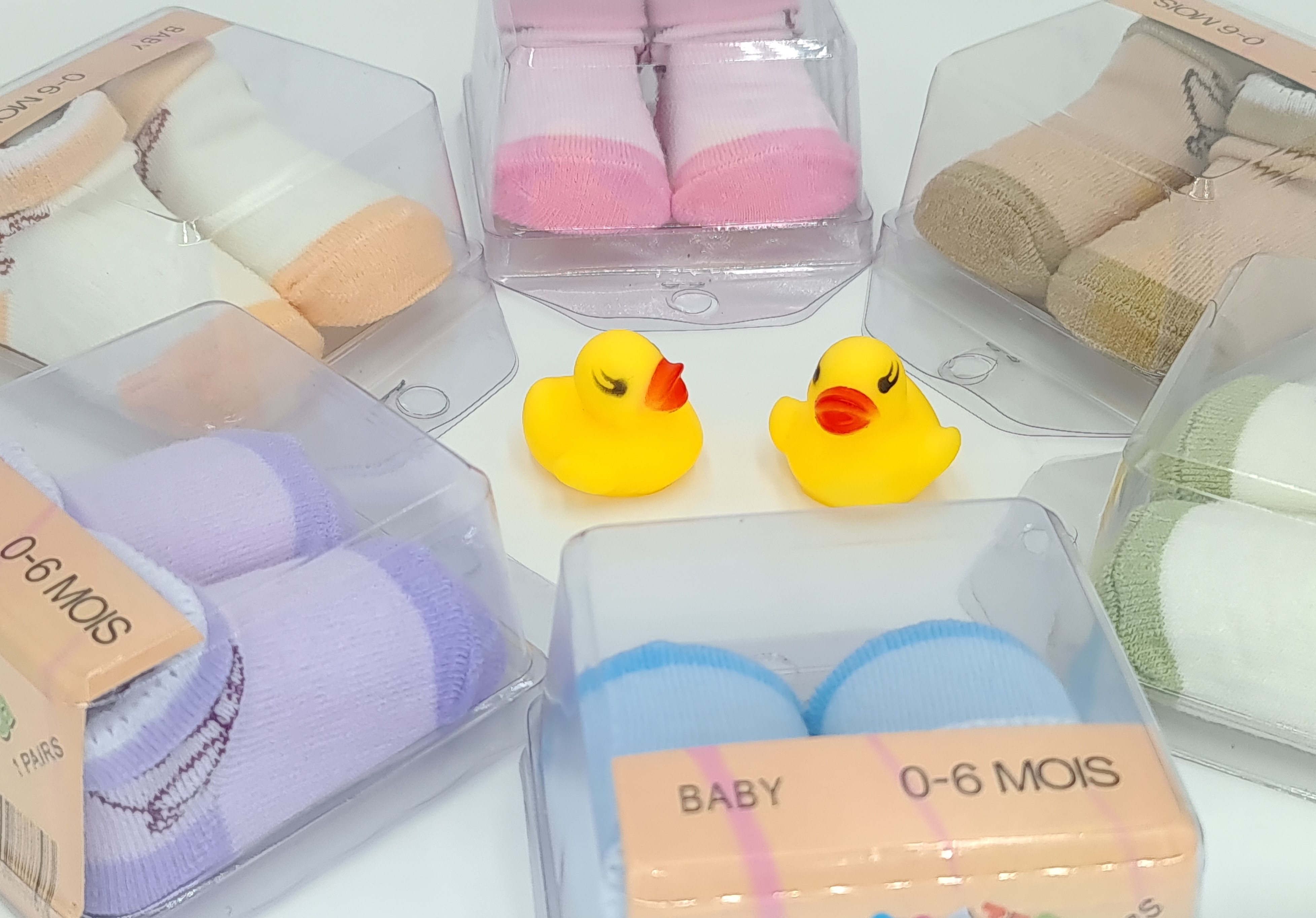 ถุงเท้าเด็กแรกเกิด 0-6 เดือน (กล่องใส) Baby Socks