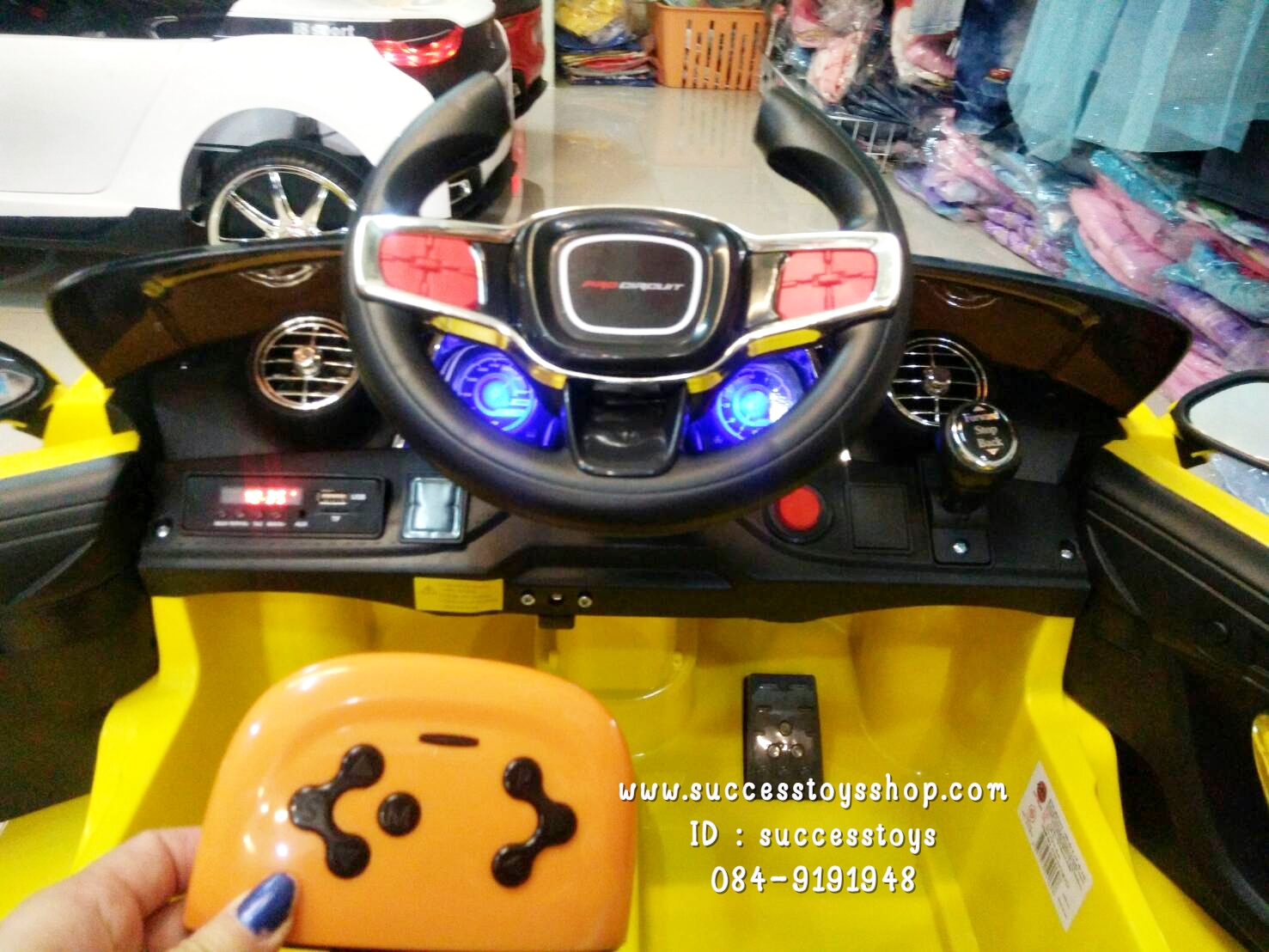 3181Y รถแบตเตอรี่ไฟฟ้า BMW I8 2 มอเตอร์ สีเหลือง