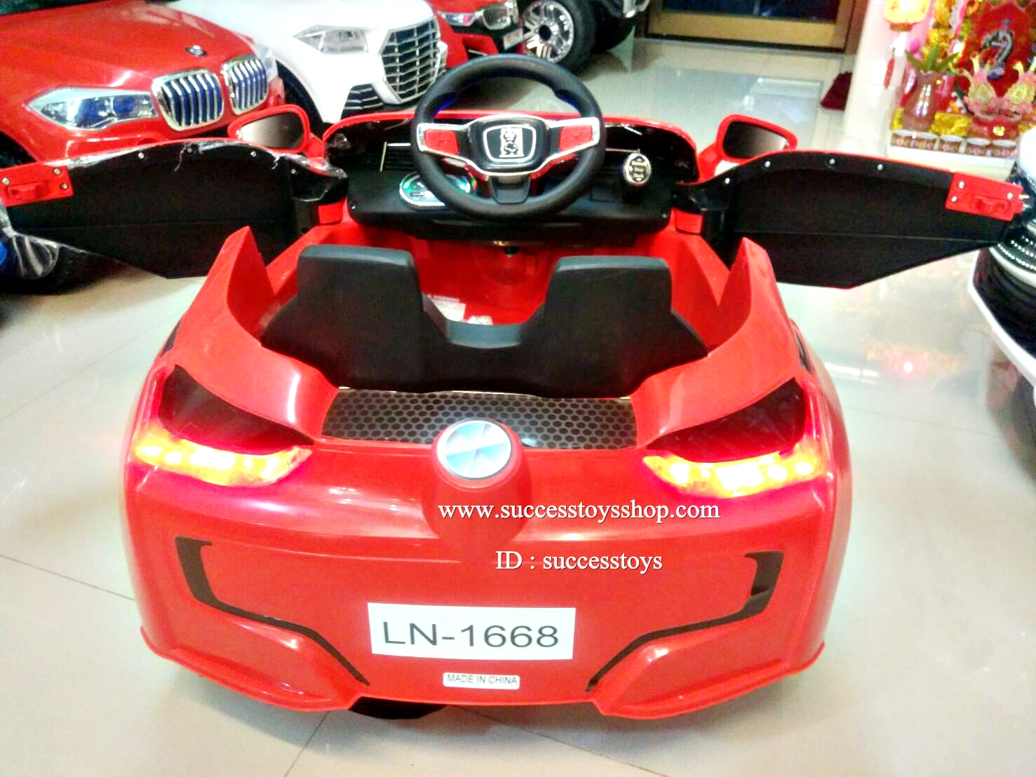 LN1668R รถแบตเตอรี่เด็กนั่ง BMW สีแดง