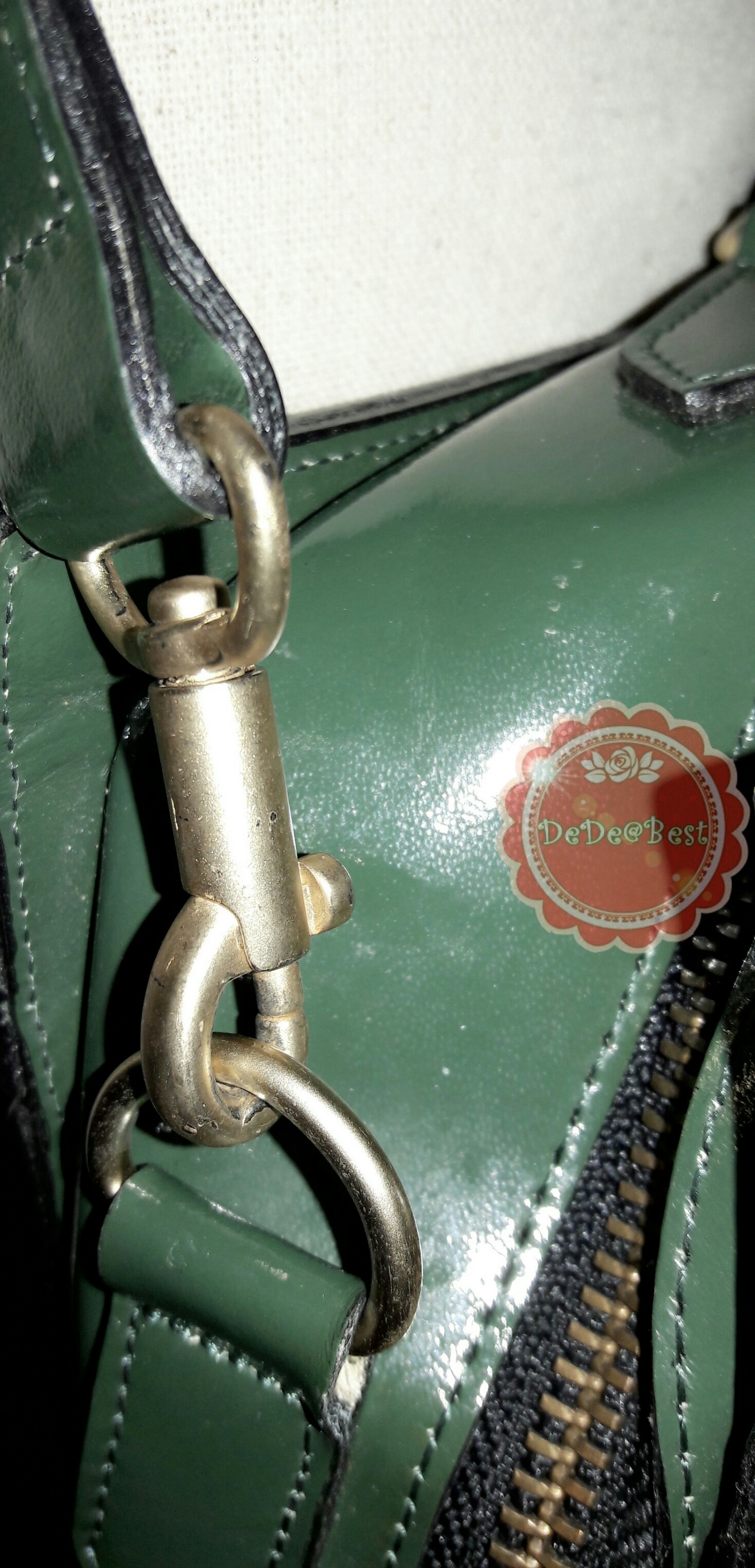 B44:Vintage leather bag กระเป๋าหนังแท้สีเขียวทรงสี่เหลี่ยม/ใส่เอกสาร/สะพาย/ถือ/ถอดสายได้