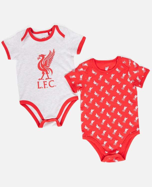 เสื้อเด็กลิเวอร์พูล 2 Pack Red & Grey Baby Body Suits ของแท้