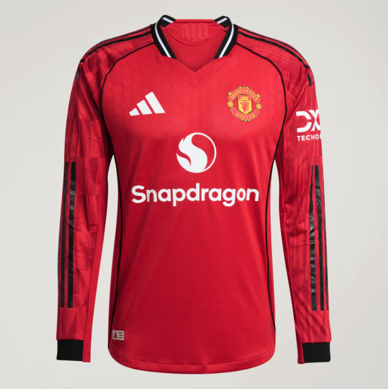 เสื้อแมนเชสเตอร์ ยูไนเต็ดแขนยาว 2025 2026 ทีมเหย้ารุ่นเวอร์ชั่นนักเตะ Home Authentic ของแท้