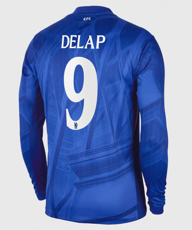 เสื้อเชลซีแขนยาว 2025 2026 ทีมเหย้า Delap 9 ฟอนท์สโมสรเชลซีของแท้