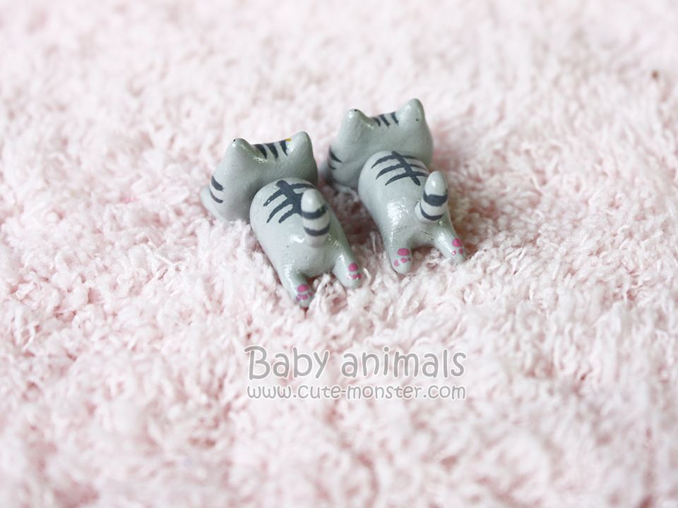 ต่างหูแมวเทา Baby gray cat
