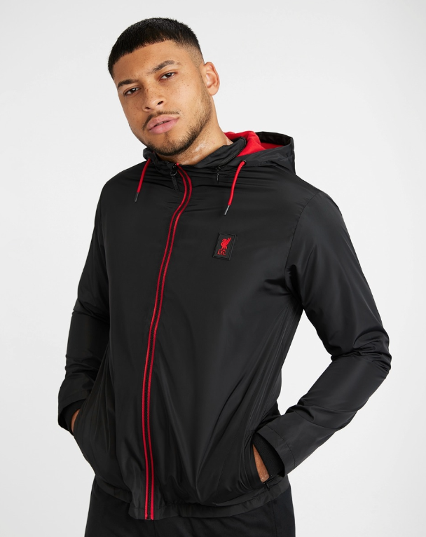 เสื้อแจ็คเก็ตลิเวอร์พูล Windcheater Black ของแท้