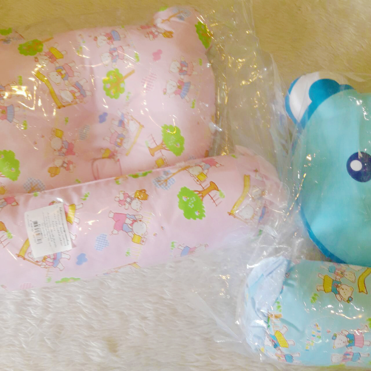 หมอนหลุมเด็ก+หมอนข้าง Attoon สกรีนลายหมีน้อยน่ารัก