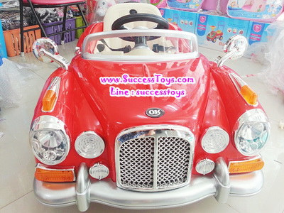 รถแบตเตอรี่เด็กนั่ง รุ่น LN128 รถโบราณคลาสสิค 2M สีแดง