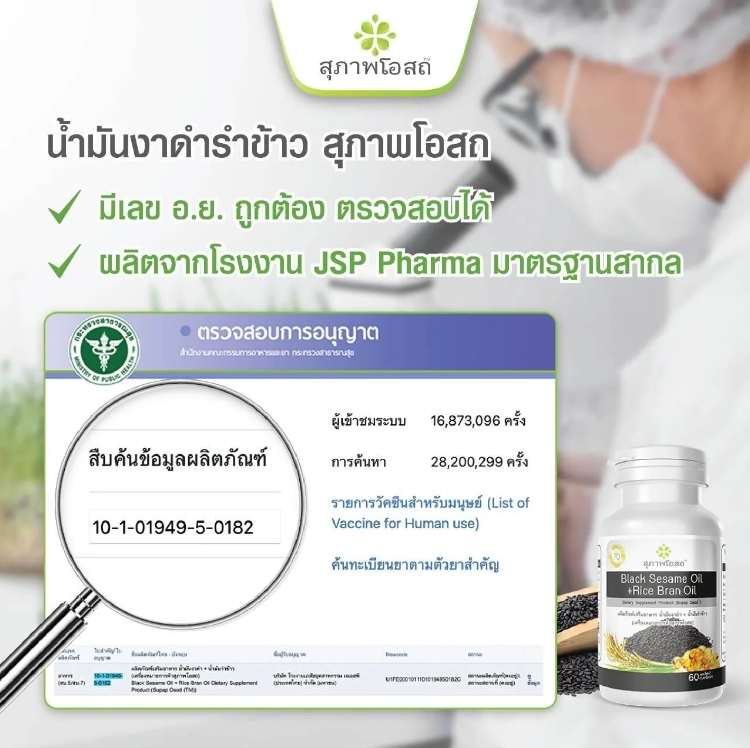 น้ำมันงาดำรำข้าว สุภาพโอสถ ราคา