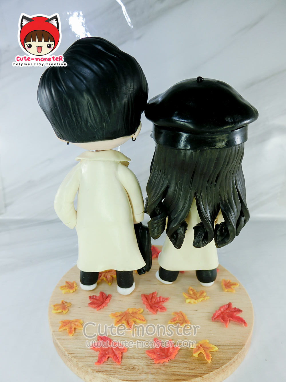 โมเดลคู่รัก ตุ๊กตาตกแต่งเค้ก งานสั่งทำตามแบบ สูง 4"