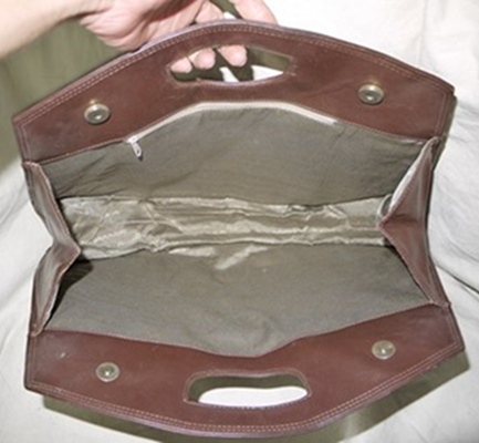 B12:Vintage leather bag กระเป๋าหนังแท้ทรงหกเหลี่ยมใบใหญ่/กระเป๋าใส่เอกสาร/กระเป๋าวินเทจ