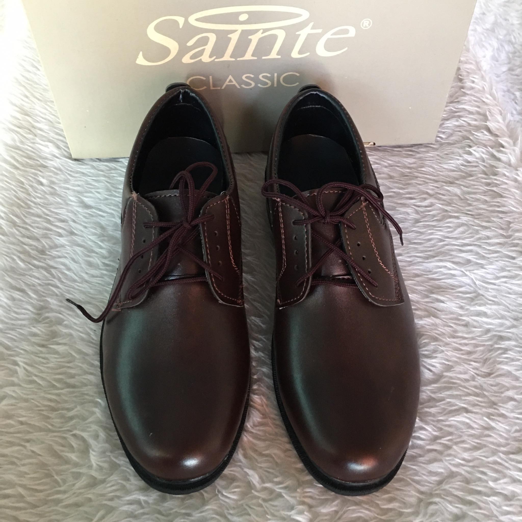 รองเท้าลูกเสือครูชาย รองเท้าคัชชูลูกเสือ (Sainte) สีน้ำตาล