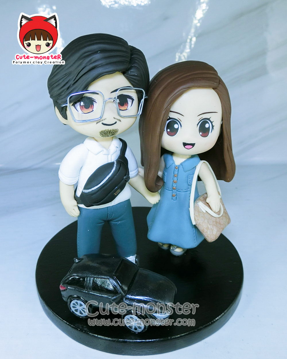 โมเดลคู่รัก สูง 4" โมเดลดินปั้น ของขวัญวาเลนไทน์ ของขวัญวันครบรอบ