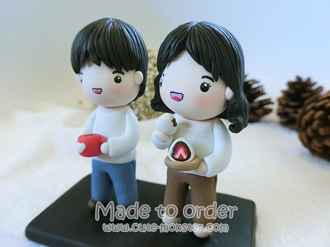 โมเดลดินปั้นสั่งทำ คู่รัก ขนาดสูง 4 นิ้ว