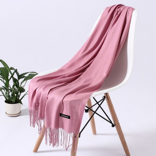 ผ้าพันคอ Pashmina สีชมพูอิฐ