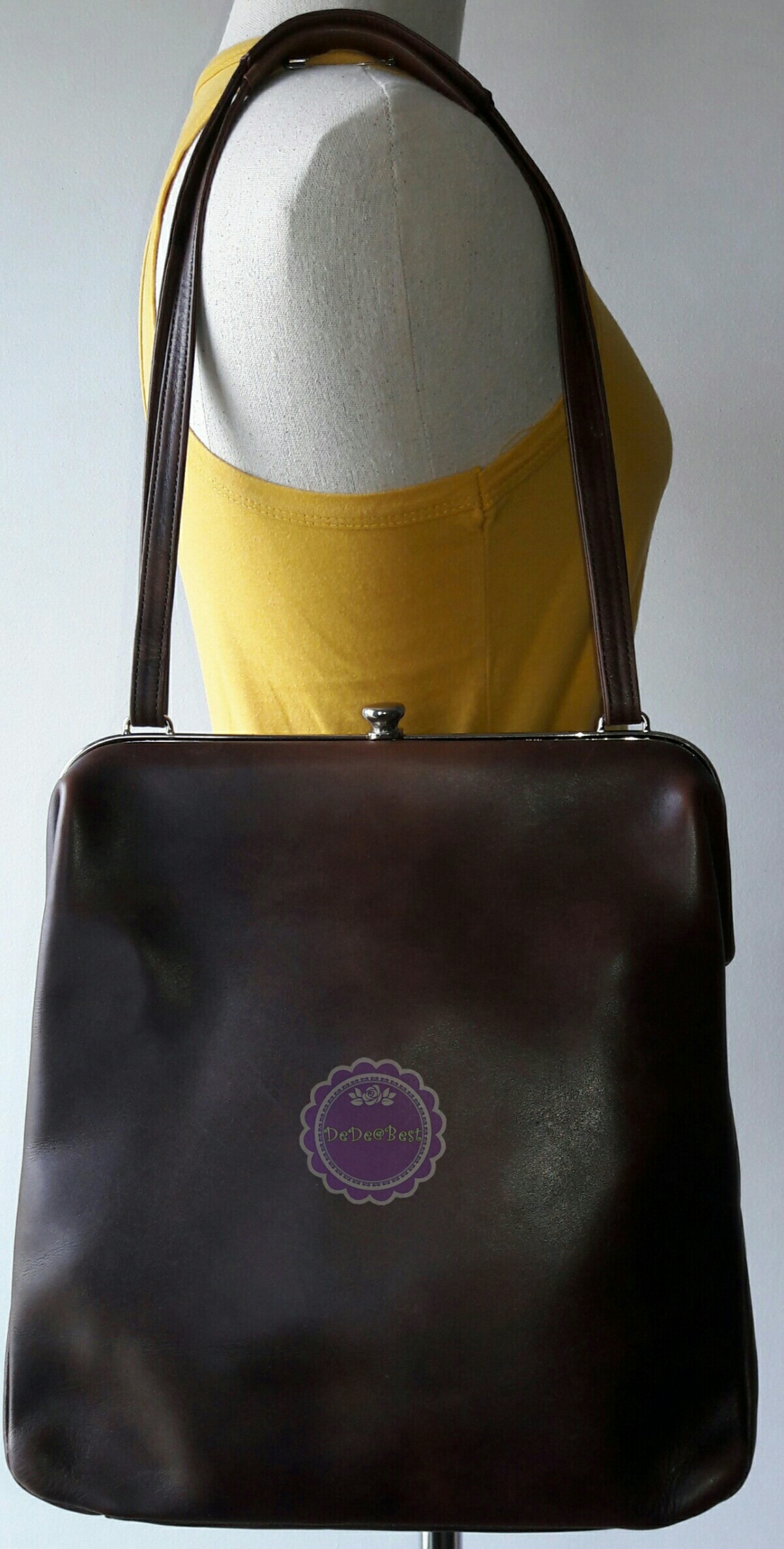 ขายแล้วค่ะ B57:Vintage leather bag กระเป๋าหนังแท้สีน้ำตาล กระเป๋าสะพาย❤