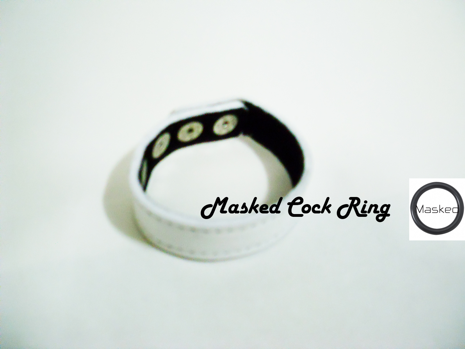 White Masked Leather Adjustment Cock Ring