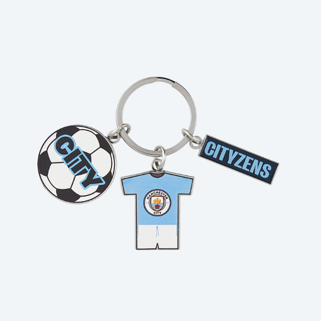 พวงกุญแจแมนเชสเตอร์ ซิตี้ 3 Charm Keyring ของแท้