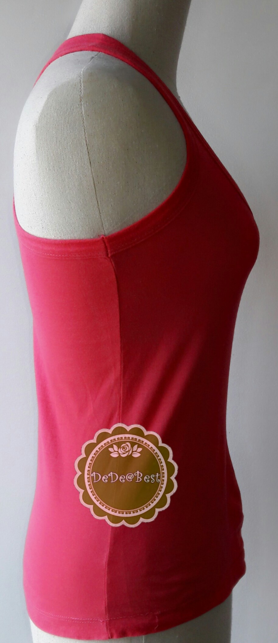 T90:2nd hand top เสื้อกล้ามสีชมพูสดใส