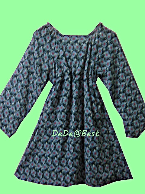 ขายแล้วค่ะ D10:2nd hand dress เดรสผ้าซีฟองลายดอกไม้เทาแดง❤