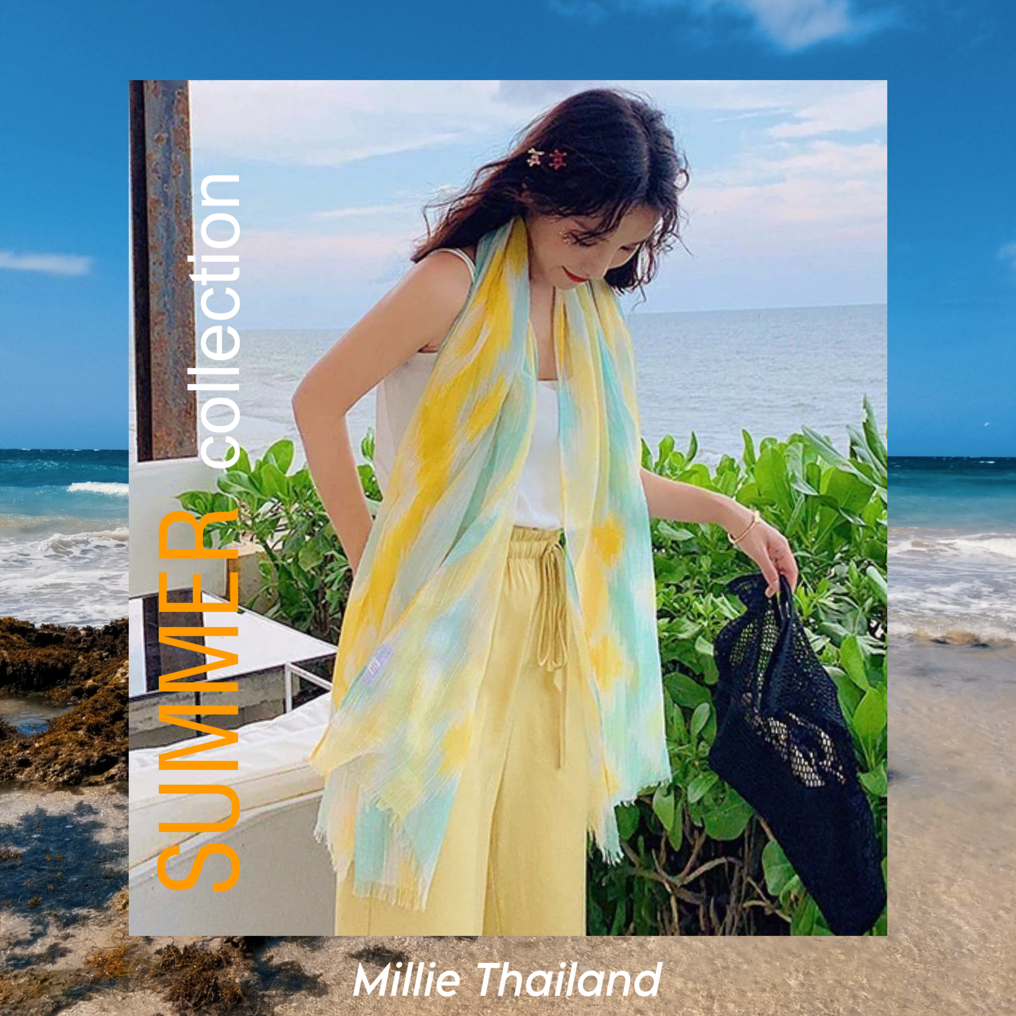 ผ้าพันคอคอตตอนผสมลินิน