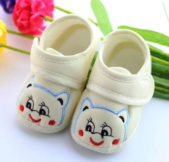 รองเท้าเด็กอ่อน ลายหมีน้อย สีเหลือง Size 11-13