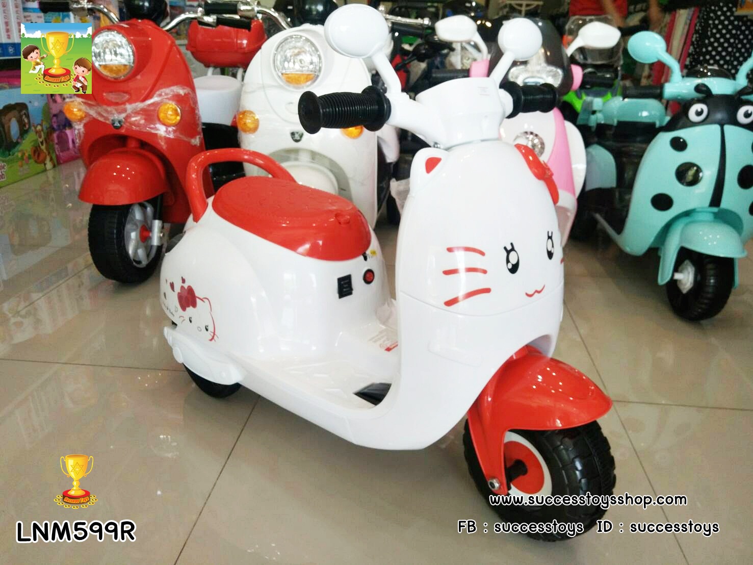LNM599R รถมอเตอร์ไซค์คิตตี้สีแดง