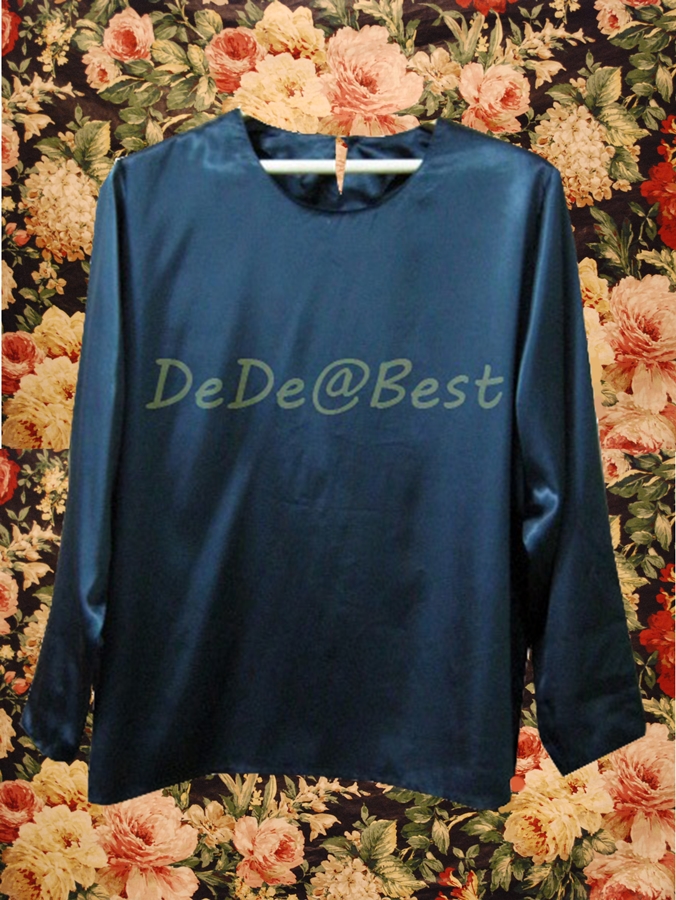 ขายแล้วค่ะ T42:Vintage top เสื้อวินเทจผ้าพริ้วสีดำแขนยาว❤