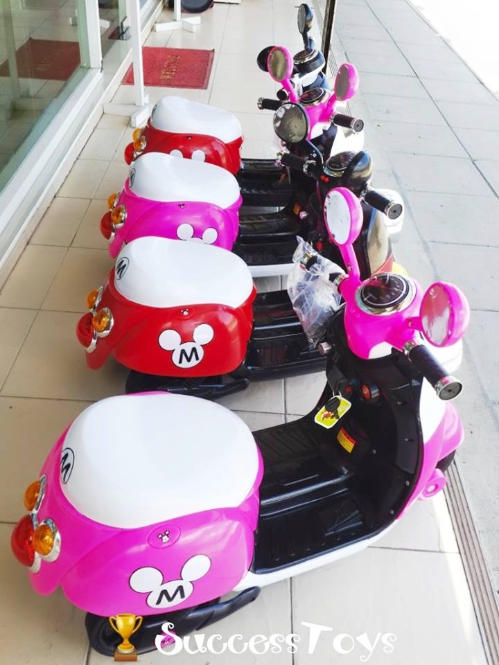 รถมอเตอร์ไซค์มิกกี้เม้าส์ มี 2 สี แดงดำ ชมพูขาว