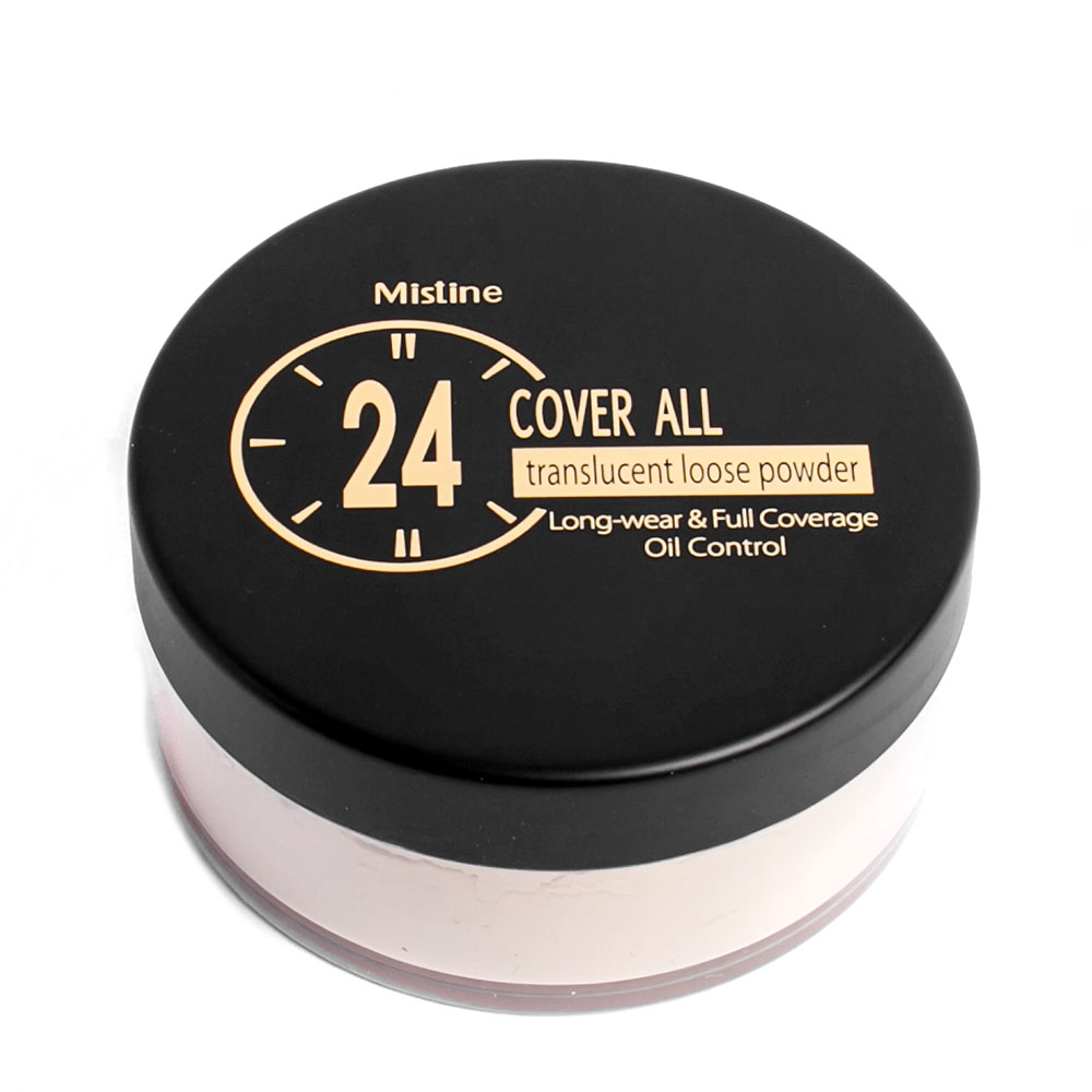 Mistine 24 COVER ALL translucent loose powder แป้งฝุ่นเนื้อโปร่งแสง เนียนไร้ที่ติ ลดความมันเงาดีเยี่ยมทุกสีผิว