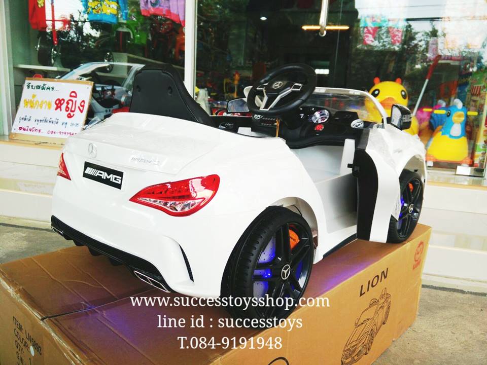 รถแบตเตอรี่เด็กนั่งไฟฟ้า LN5893 ยี่ห้อเบนซ์แท้พวงมาลัยพาวเวอร์ 2M สีขาว