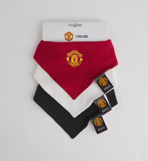 ผ้ากันเปื้อนเด็กแมนเชสเตอร์ ยูไนเต็ด 2025/26 ชุด 3 ชิ้นของแท้