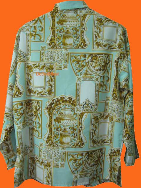 แถมให้คุณดุษณีค่ะ T26:Vintage top เสื้อเชิ้ตวินเทจลายสีฟ้าทอง❤