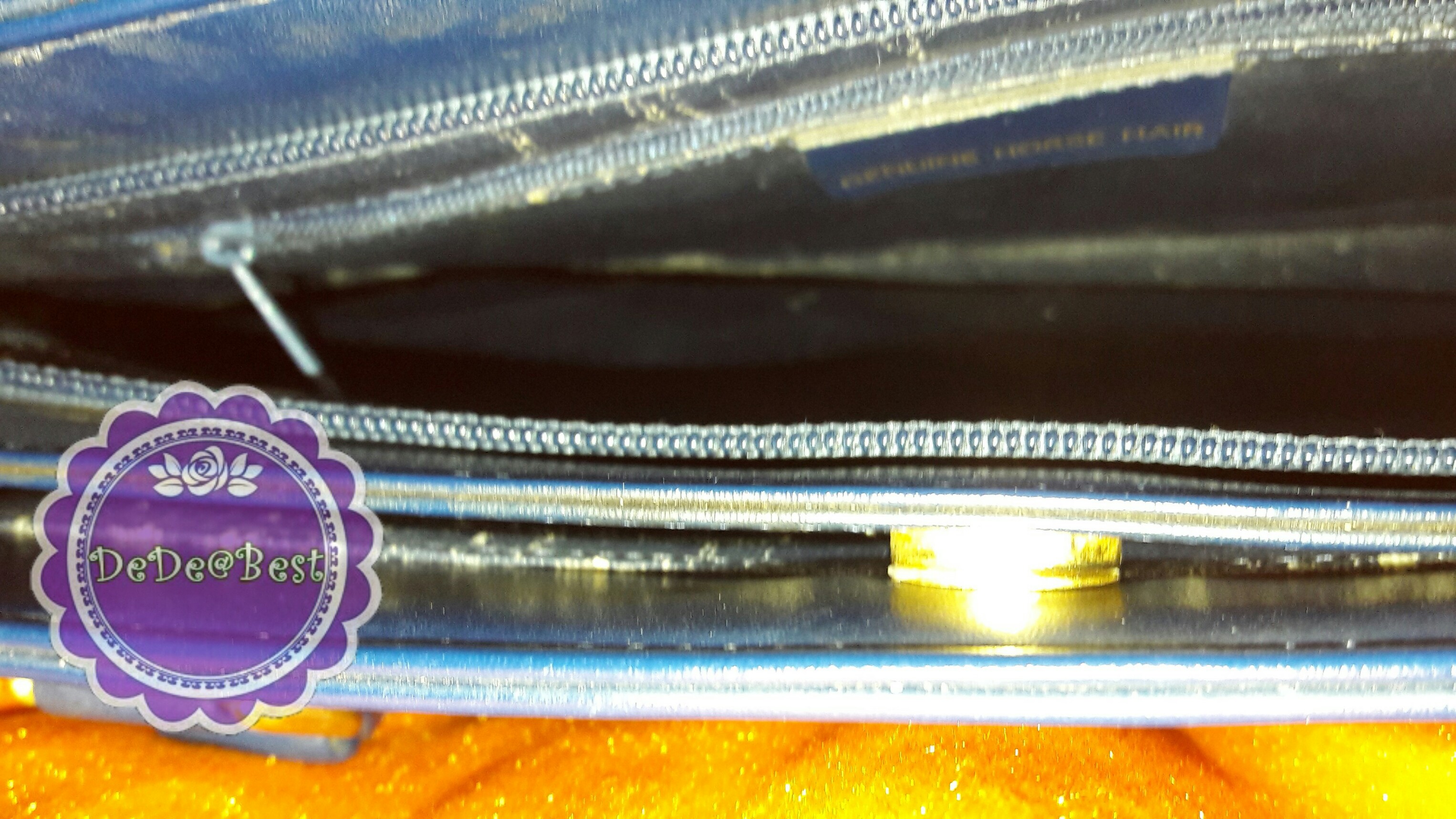 ขายแล้วค่ะ B47:Vintage GENUINE HOURSE HAIR bag กระเป๋าถือสีน้ำเงิน กระเป๋าขนหางม้า❤