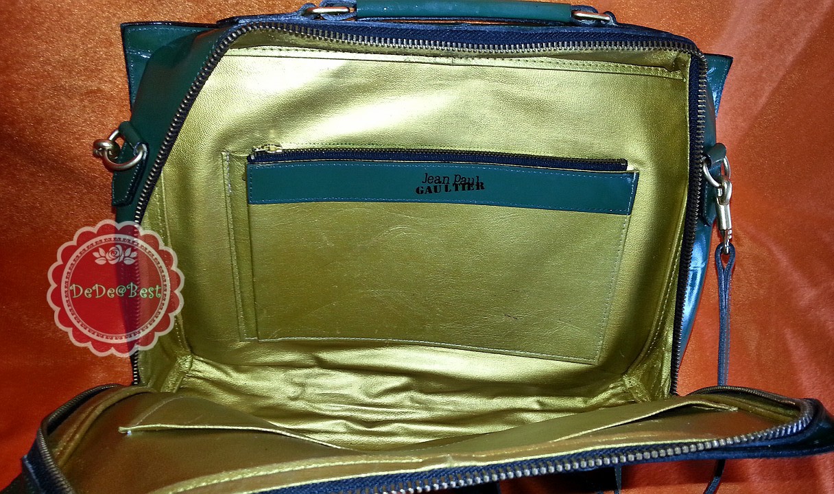 B44:Vintage leather bag กระเป๋าหนังแท้สีเขียวทรงสี่เหลี่ยม/ใส่เอกสาร/สะพาย/ถือ/ถอดสายได้