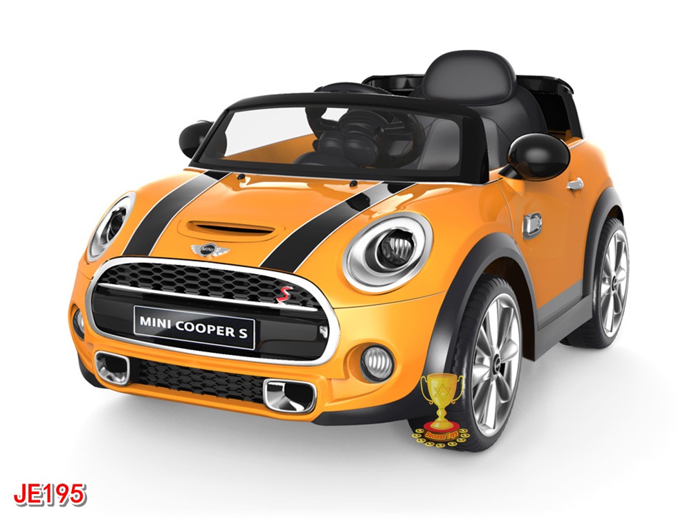รถแบตเตอรี่เด็กนั่งไฟฟ้า รุ่น JE195 ยี่ห้อ MINI COOPER (งานแท้) สีเหลือง