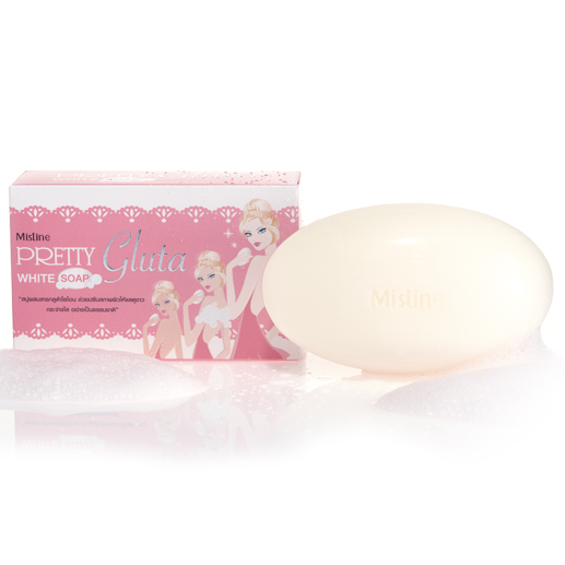 *พร้อมส่ง* Mistine PRETTY Gluta WHITE Soap สบู่บำรุงผิว ผสมสารกลูต้าไธโอน อาบผิวดูขาว กระจ่างใส