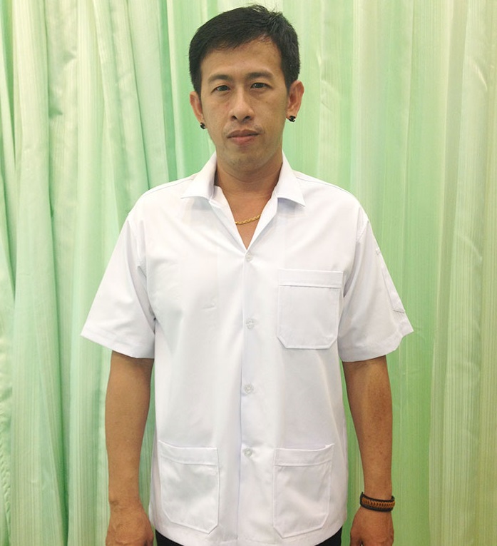 เสื้อช็อปนักศึกษา เสื้อ shop ช่าง สีขาว
